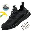 Breathable Work Sneakers Men Safety Shoes Construction Steel Toe Work Shoes Safety Boots Men's Puncture Proof Summer Work Shoes