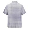 2026 Plaid Splicing Denim Short-sleeved Shirt Old Design Lapel Loose Version Personalized Trendy Men's and Women's Tops