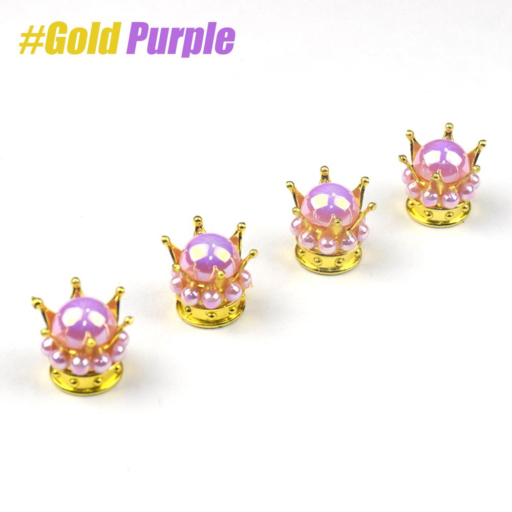 Crown Tire Valve Stem Caps, Heavy-Duty Handmade Crystal Rhinestone Crown Vehicle Car Tire Caps Covers for Cars Trucks SUVs Bikes