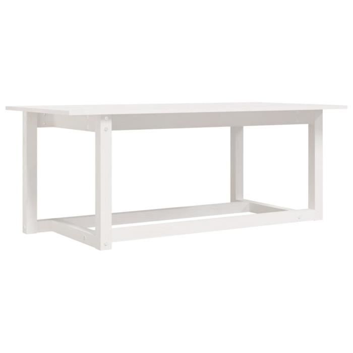 VidaXL Table basse Blanc 110x55x45 cm Bois massif de pin 822168