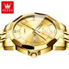 OLEVS Mens Watches Top Brand Luxury Gold Quartz Watch Men Stainless Steel Waterproof Fashion Men Wristwatches Relogio Masculino
