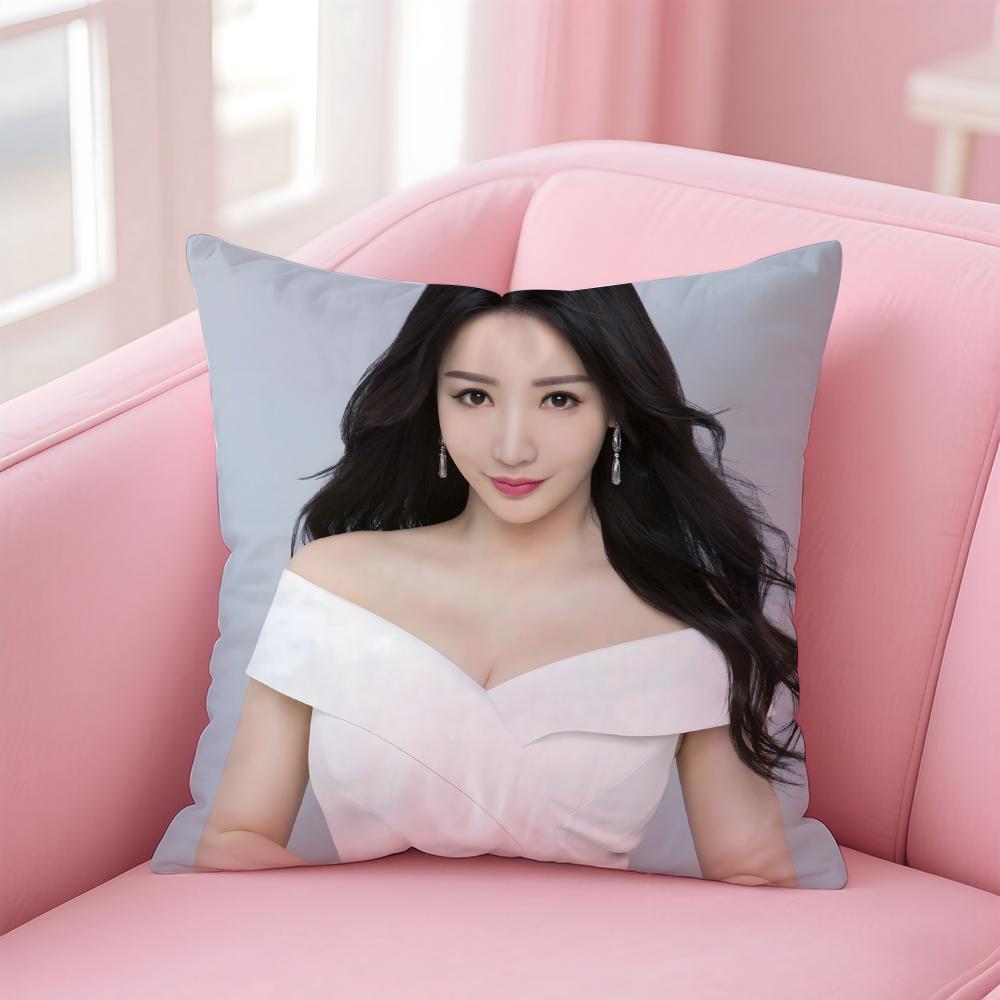 Popular fashion Chinese sexy actress LLiu Yan Cushion Cover Pillow Case Soft Friendly Fabric Concealed Zipper