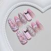 24 Stuks Mini Bloemen Press-on Nagels Roze Nepnagel Tips Nieuwe Kunstnagels Vrouwen