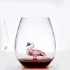 Flamingo Shaped Glass Cocktail Glasses - Set of 2