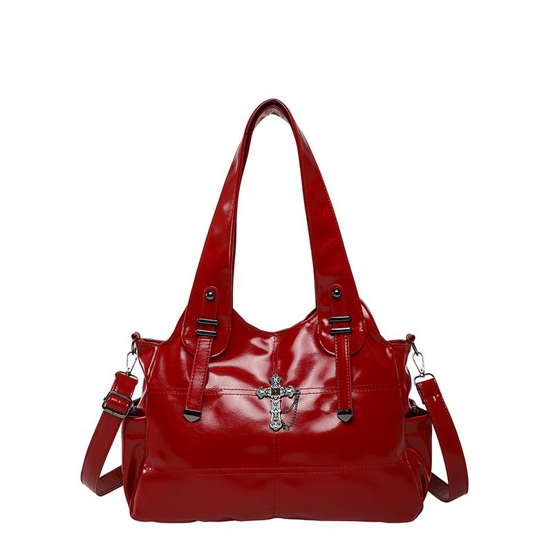 Fashion PU Zipper Casual Shoulder Bags Advanced Sense Large Capacity Underarm Bag 2026 New Versatile Concise Commute Tote Bag