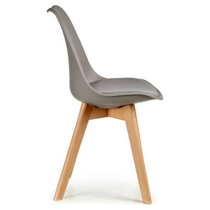Chaise de salle à manger - Marque inconnue - Gris marron clair - Bois - Plastique - 48 x 43 x 82 cm
