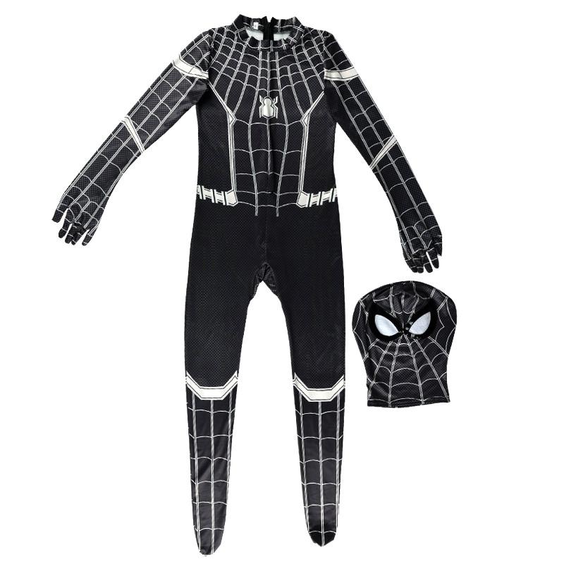 Factory  Halloween Movie Character Costumes Superhero SpiderMan Mask with Headgear Adults Jumpsuit  Milk Silk Fabric