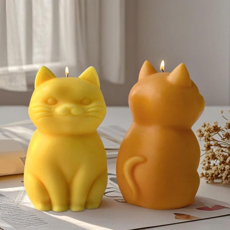 Professional Food Safe Silicone Mold Heat Resistant 95% Detail Accuracy DIY Cats Candle Mold For 3D Candle Creators
