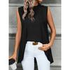 Sleeveless Women Loose Irregular Shirts Elegant Fashion Summer Blouse Solid Color Sweet Simple Office Long Tops Streetwear Casual Simple Clothing