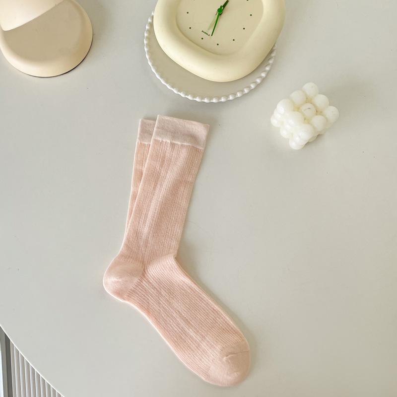Seasonal Thin Socks Are Hollow And Versatile Socks Style Sweet Mid-Tube Women'S Socks