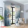 2pcs 2D flat printing Happy Christmas fashion curtains Cozy Cabin Snow Mountain Winter Digital Printed Polyester Drapes Family