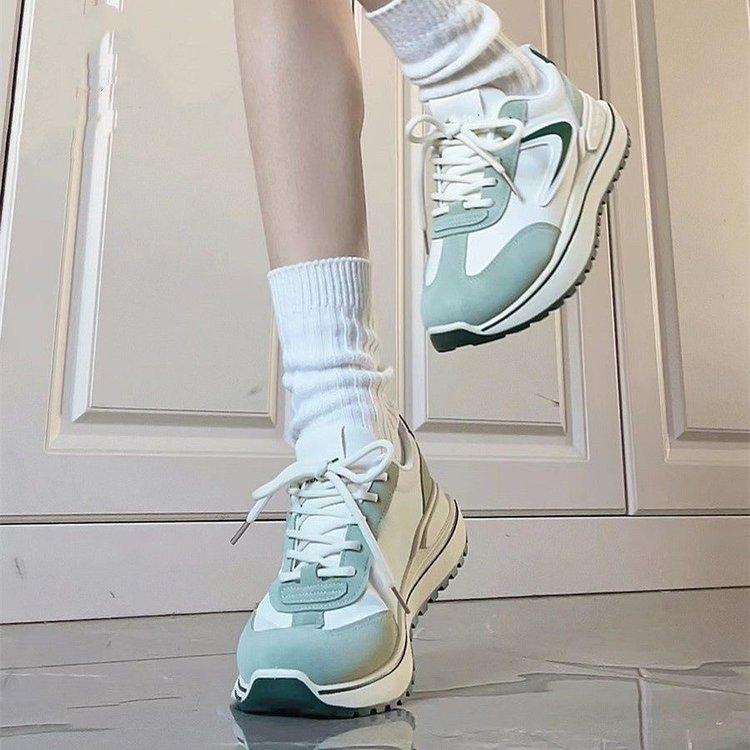 Waffle Forrest Gump shoes spring and summer new sports shoes platform casual dad shoes 35 зелёный