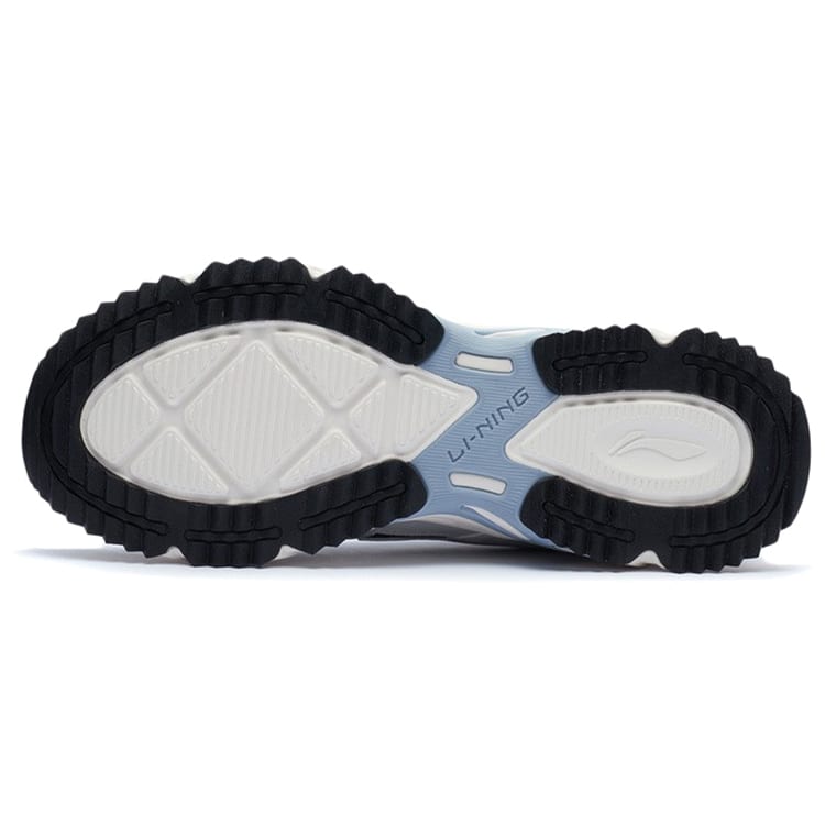 Li Ning Cushioning Slip Resistant Abrasion Resistant Low top Running Shoes Men's Gray Green ARLQ001-8