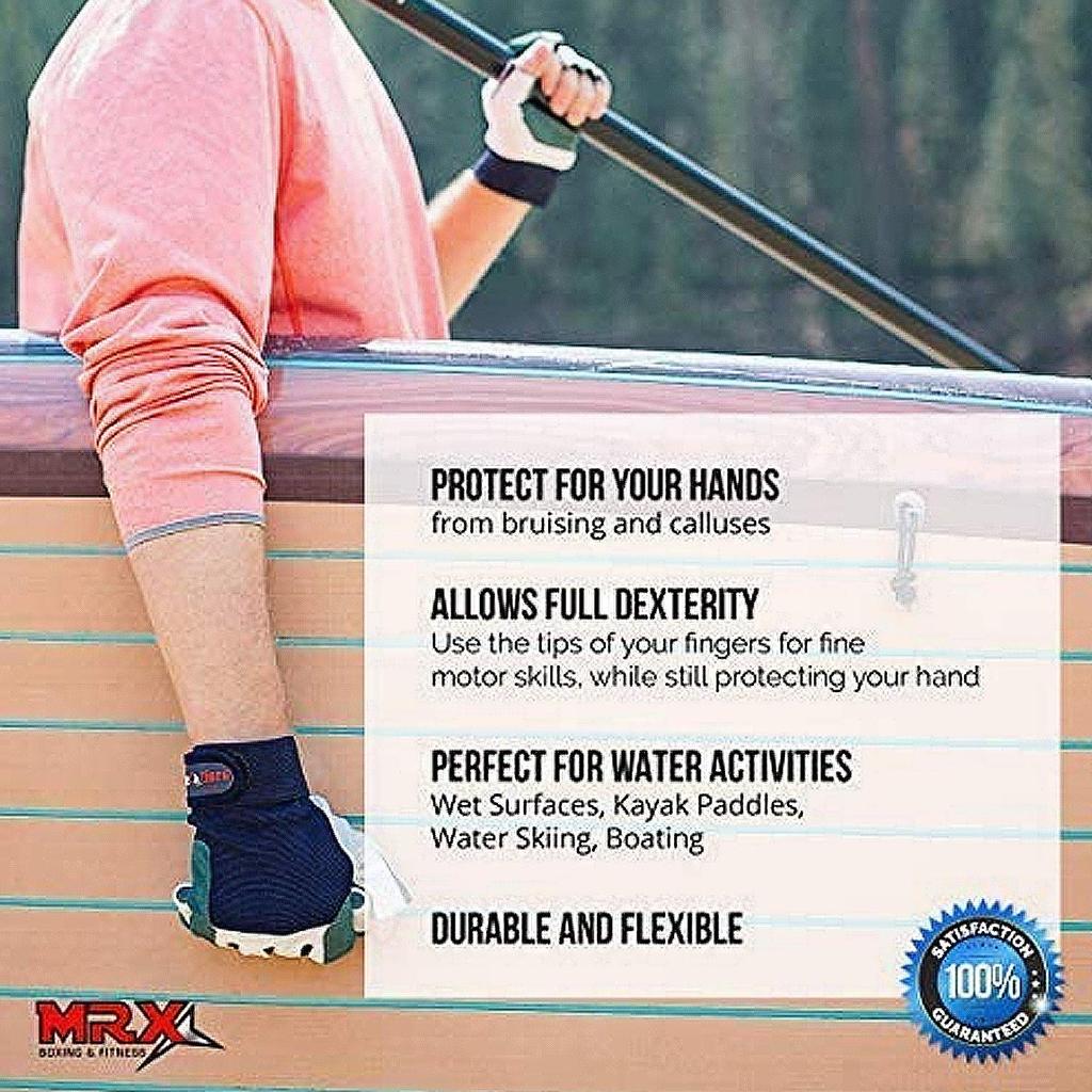 MRX Sailing Gloves for Men and Women Canoeing Paddle Gloves Short Finger Paddling Gear - Fishing, Kayaking, Boating, Waterskiing, -