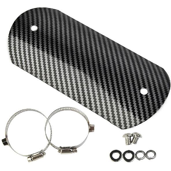 Motorcycle Exhaust Middle Pipe Heat Shield Cover Muffler Protector Carbon Like*1