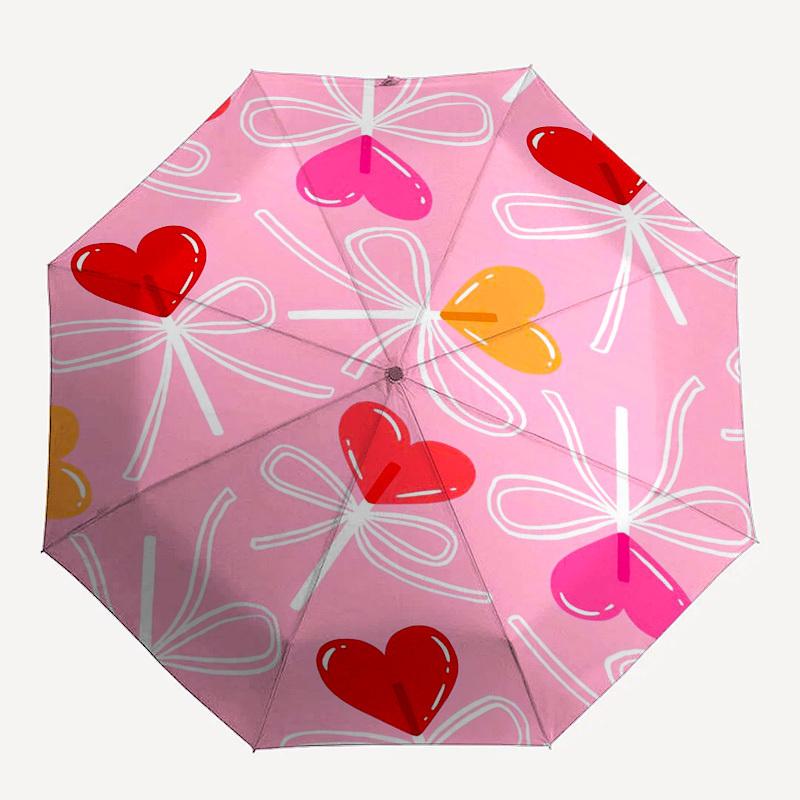 1pc Heart Lollipop Pattern Umbrella with Plastic Handle,Suitable for All Seasons Home Travel Outdoor Umbrellaptys31028