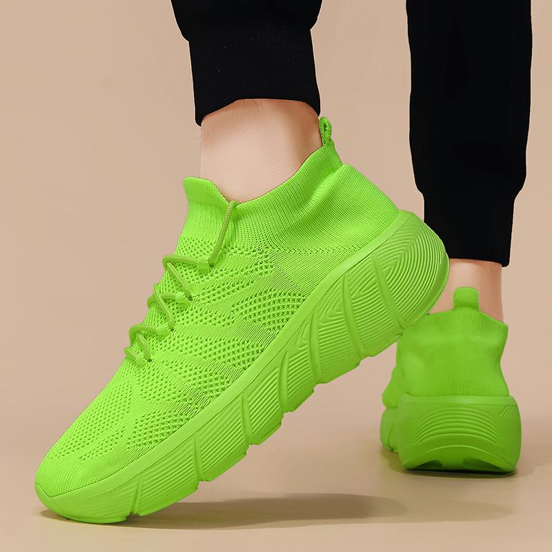 Women Sneaker Knit Comfortable Thick Sole Casual Shoes Breathable Stylish Sports Women Tennis Shoes Female Shoes Plus Size Men