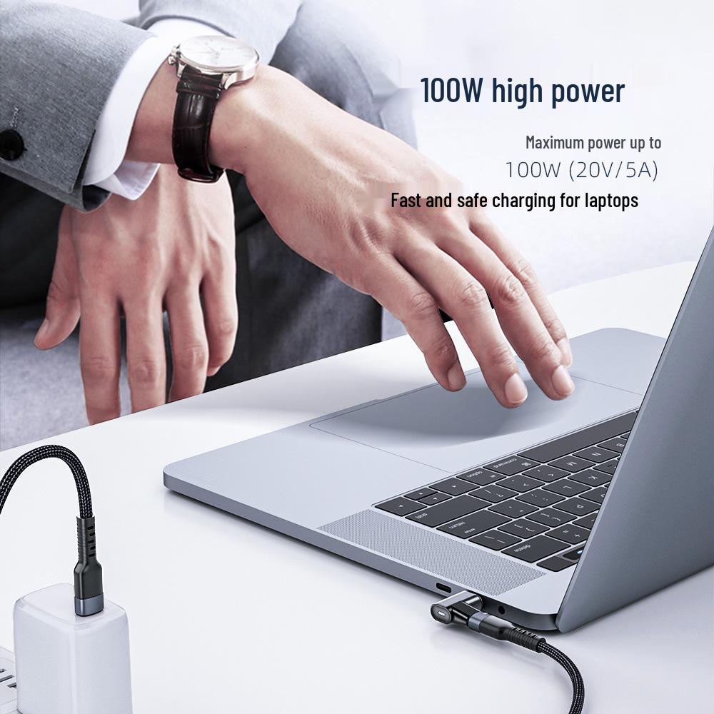 100W Mini Type-C Magnetic Adapter, Fast Charging & Data Transfer, Dual Side Plug 24-Pin Type-C Adapter