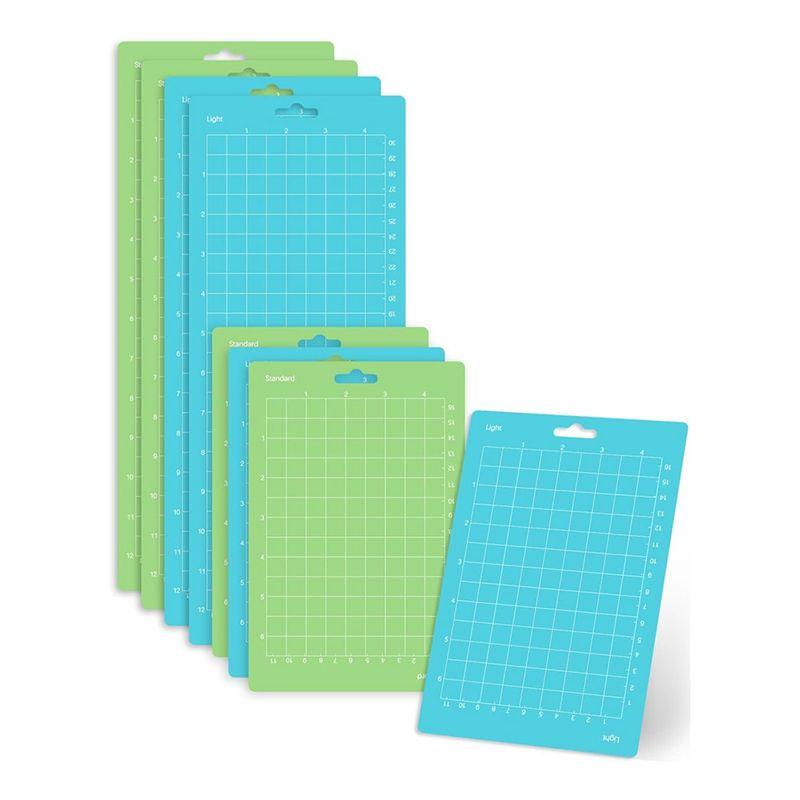 

Aug. 4.5Inch X 12Inch + 4.5Inch X 6.5Inch Cutting Mat,Blue Light Grip/Green Standard Grip, Adhesive Cutting Mats, 8Pack