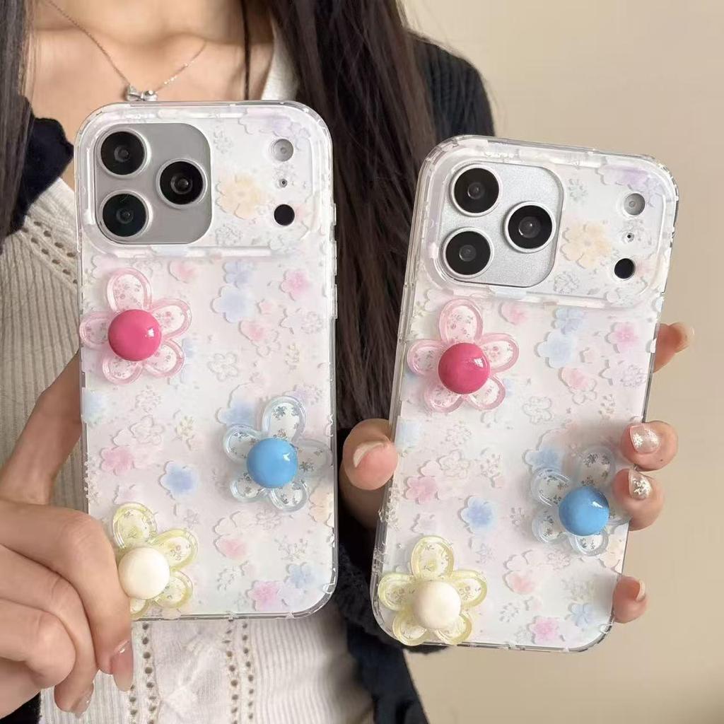 Spring Style Floral Phone Case for iPhone 17 Pro Max - 3D Double Layer Design, Ideal for Women