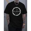 Herrenmode Rundhals Kurzarm T-Shirt, Bedrucktes T-Shirt Herrenmode Top, Sportlich Lässig Urlaubs Haus T-Shirt, Herren T-Shirt, Rundhals Pullover