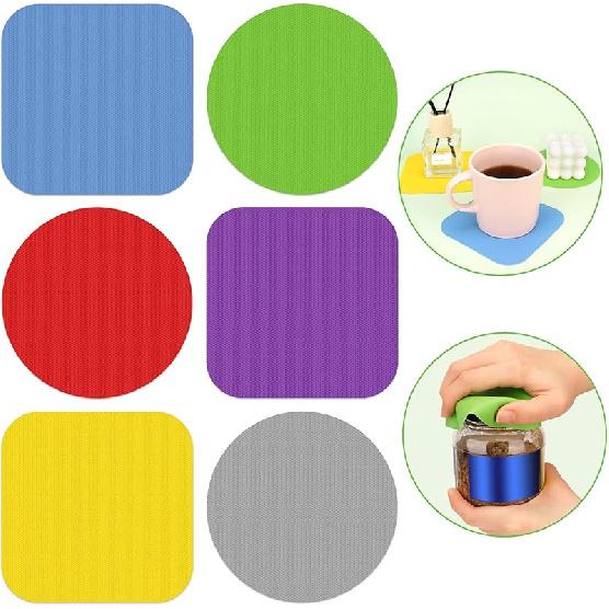 Leezmark 6 Pcs Jar Opener, Rubber Jar Grippers Multi-function Silicone Jar Gripper Pads Bottle Lid Opener Jar Openers for Seniors with Arthritis Weak