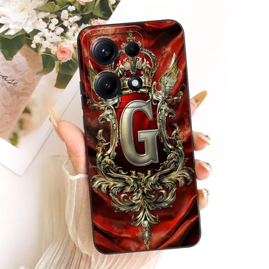 Für Xiaomi Redmi Note 14S Hülle Niedliche Krone Buchstaben Abdeckung Stoßfest Weiches TPU Handyhüllen Für Xiaomi Redmi Note 14S Note14S Fundas