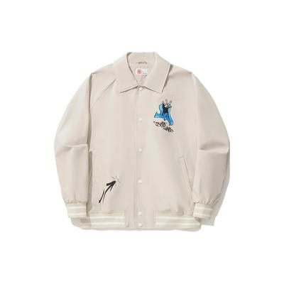 Li Ning Kurtka Jednorzędowa z Klapami i Nadrukiem z Liter Męska Kolor Mica-Szary AJDU139-2