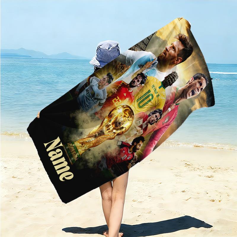 Personalized Argentina Football Celebration Beach Towel Microfiber Beach Towel Thin Absorbent for Beach Swimming Yoga Bath Sports. 0910348