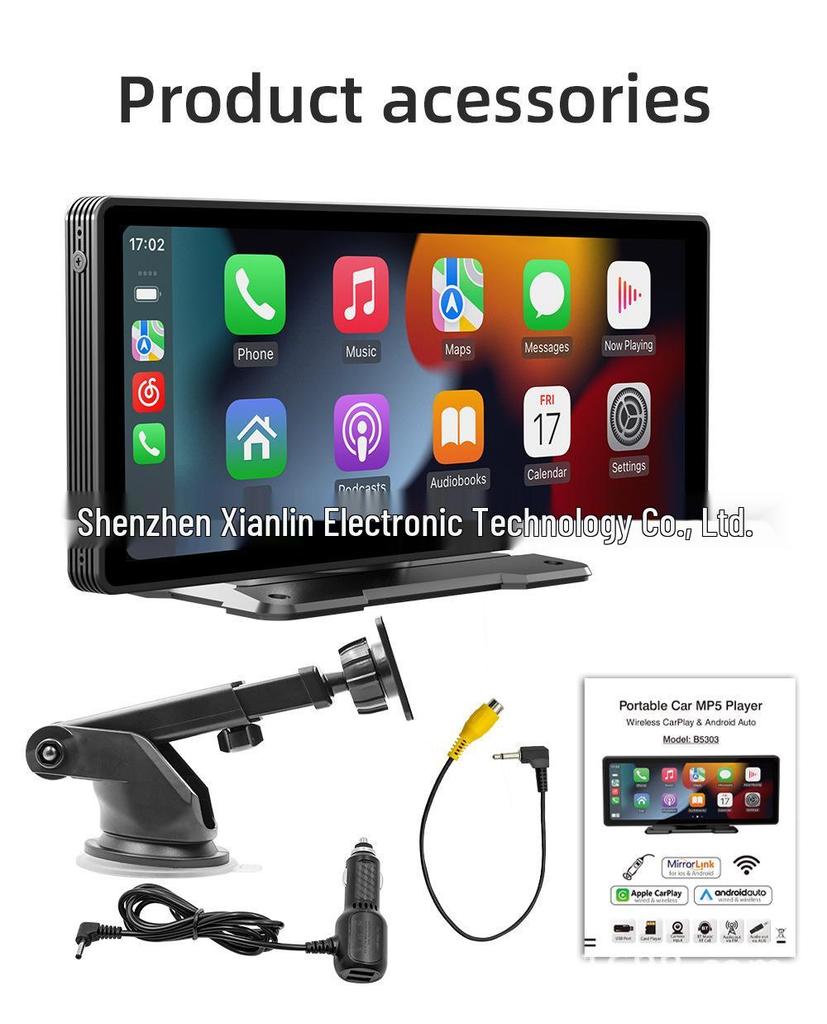 7-Zoll Tragbarer Kabelloser CarPlay Bluetooth MP5 Player mit Radio & Kartenslot