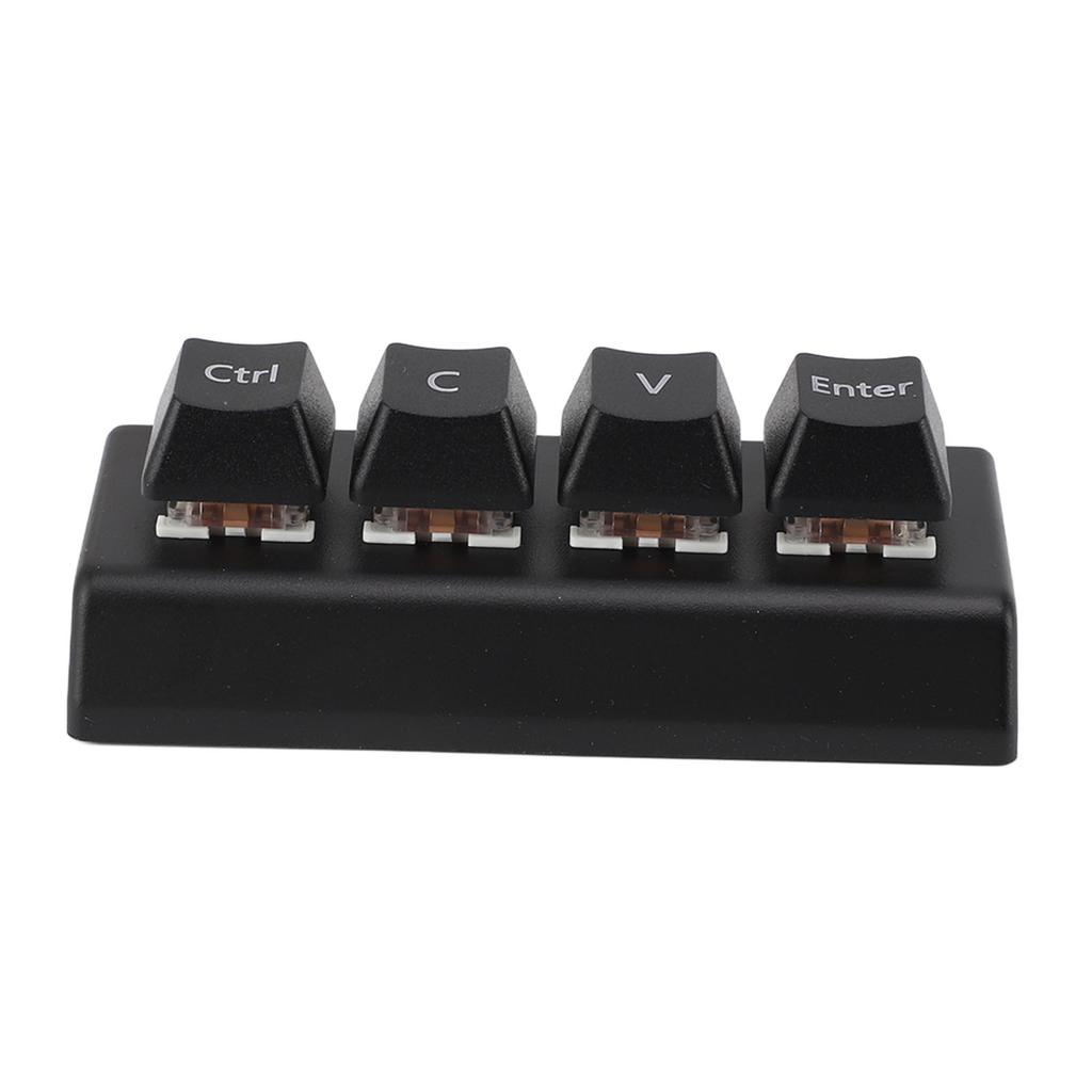 Programmable Keypad 4 Keys Support NKRO Red Switch Ctrl C V Enter Mini Mechanical Keypad for Gaming Office Media Black
