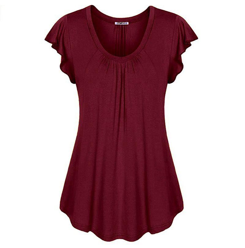 Plus Size Women's Summer Short Sleeve Blouse T Shirt Tops Casual Loose Tunic Tee For Effortless Style And Comfort