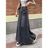 Vintage Korean Style High-Waist Denim Midi Skirt for Women - Early Spring/Summer A-Line Bodycon