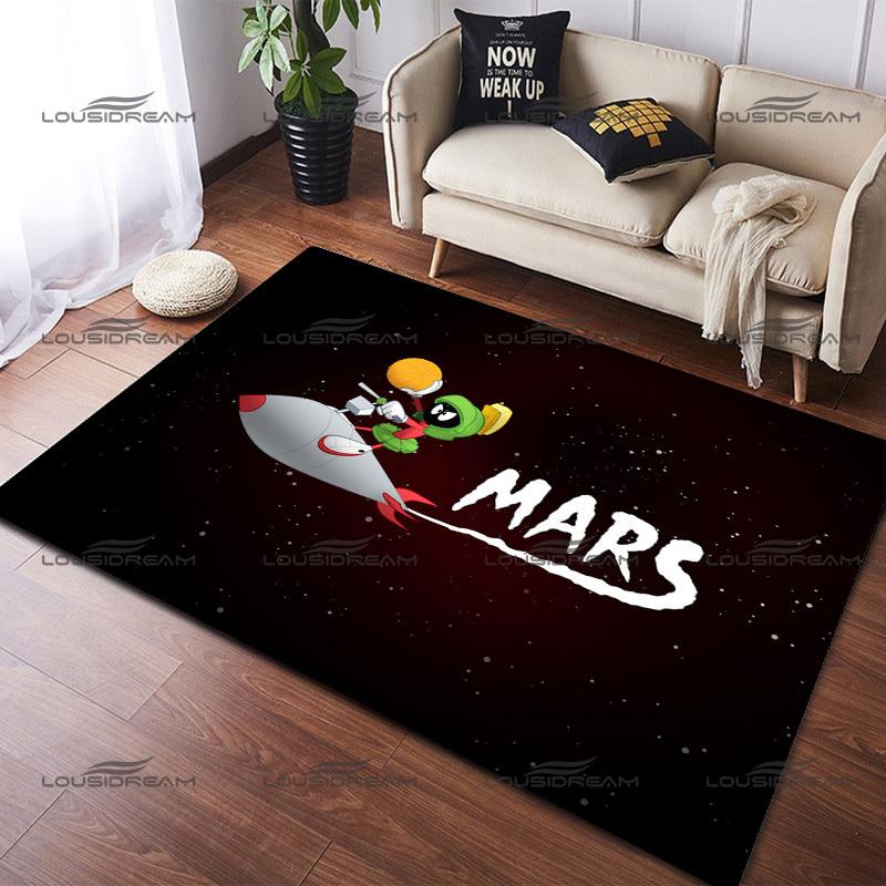 Funny Animated Character Carpet Square Flannel Marvin The Martian Rugs Modern Home Living Room Floor Mats Bedroom Carpet