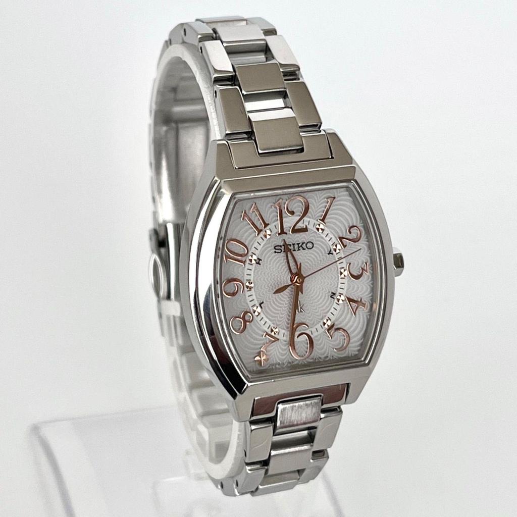 Used SEIKO LUKIA Women's Watch, Working, Radio Solar, Polished, Beautiful Condition, Gold, White Dial