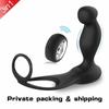 USB Rechargeable Male Prostate Massage With Ring Remote Control Anal Vibrator Silicon Sex Toys For Men Butt Plug Penis Training