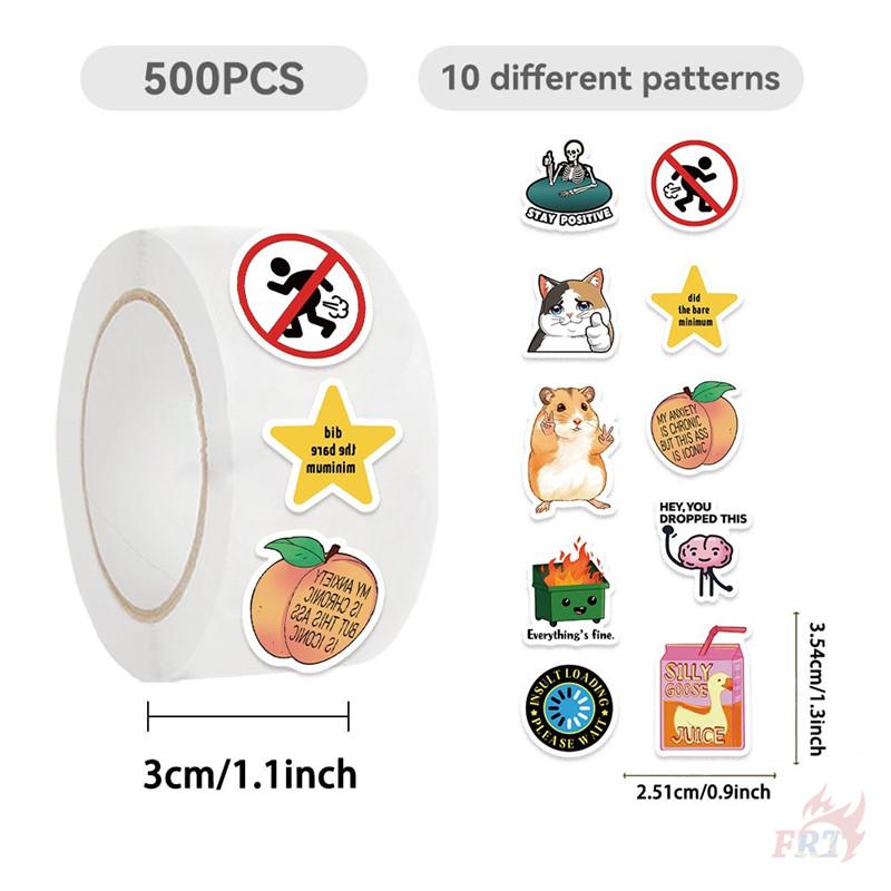 500Pcs/Roll Kuso Funny Animal Slangs Kids Rewards Stickers - DIY Scrapbooks Album Decor Sealing Label Decals