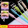 50 Stück Pinsel Wimpern Make-up-Pinsel Einweg Mascara-Stäbchen Applikator Spoolies Augenwimpern Kosmetikpinsel Wimpernverlängerungswerkzeug