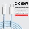 Enhanced Copper Core 2-in-1 Braided Cable: 66W Fast Charging for Apple 15 & Dual Type-C Devices