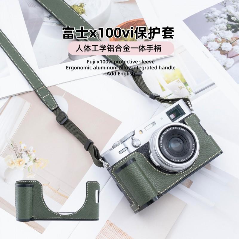Fuji X100VI Handgrip Protector Case With Detachable Shoulder Strap Microfiber Camera Sleeve Street Photography