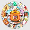 Daily Kitchen Stickers,50pcs Baking Stickers,Kitchen Sticker, Pot Sticker,for Water Bottle,Waterproof Vinyl for Laptop Computer Phone Bumper