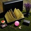 Golden Lotus Leather Journal: Handmade Book of Shadows, Witchy Grimoire
