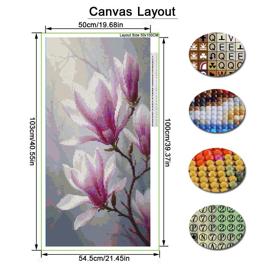 Orchidee Große Größe Diamantmalerei Blumen DIY Voll Platz/Rundbohrer Strass Stickerei Florales Mosaik Kreuzstich-Sets