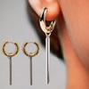 Fashion Heart Star Pendant Asymmetrical Earrings For Women Simple Geometric Circular Ear Buckle Jewelry Accessories Gift