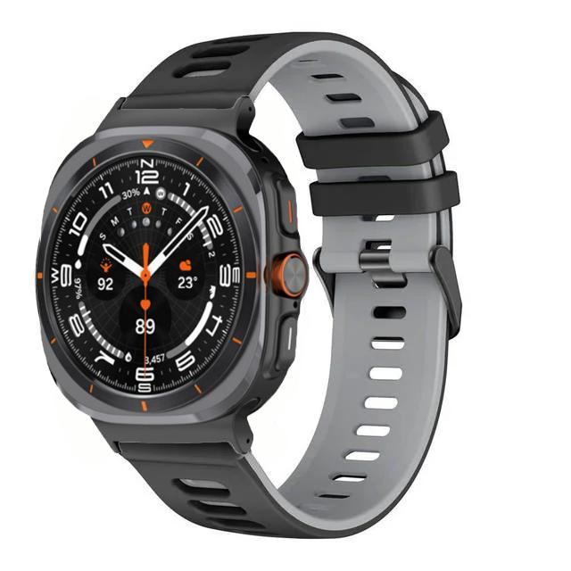 Two-tone Silicone Strap for Samsung Galaxy Watch Ultra 47mm Band Bracelet Wristband for Samsung Galaxy Watch 8 Ultra Belt Correa