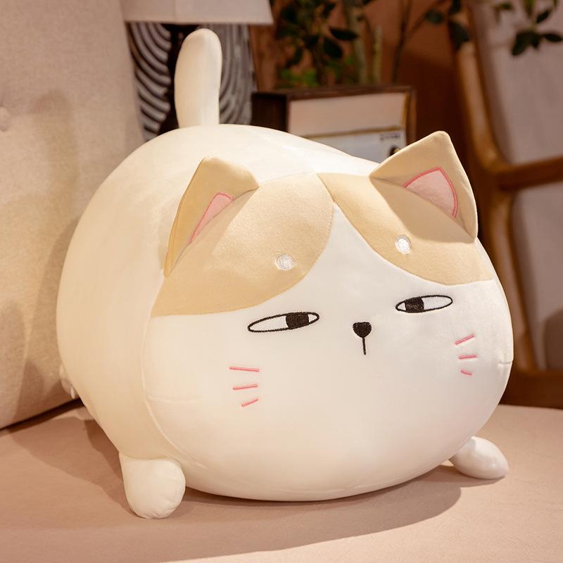 Fat house fat cat doll plush toy lying down cat throw pillow girls accompany sleeping doll birthday gift