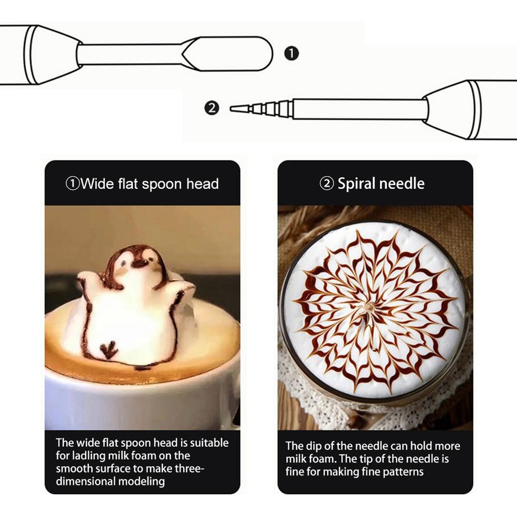 Coffeeware Coffee Art Pen Coffee Tool 150mm Coffee Art Pen Coffee Tool Latte Stainless Steel Wood Coffeeware New