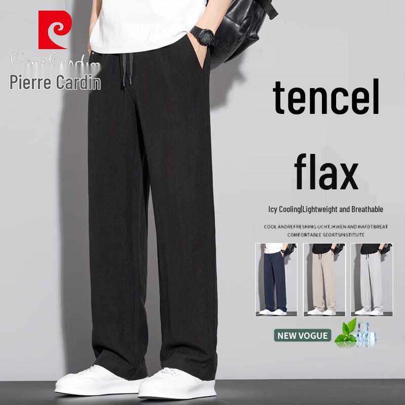 Pierre Cardin Men's Summer Tencel Linen Straight Casual Pants