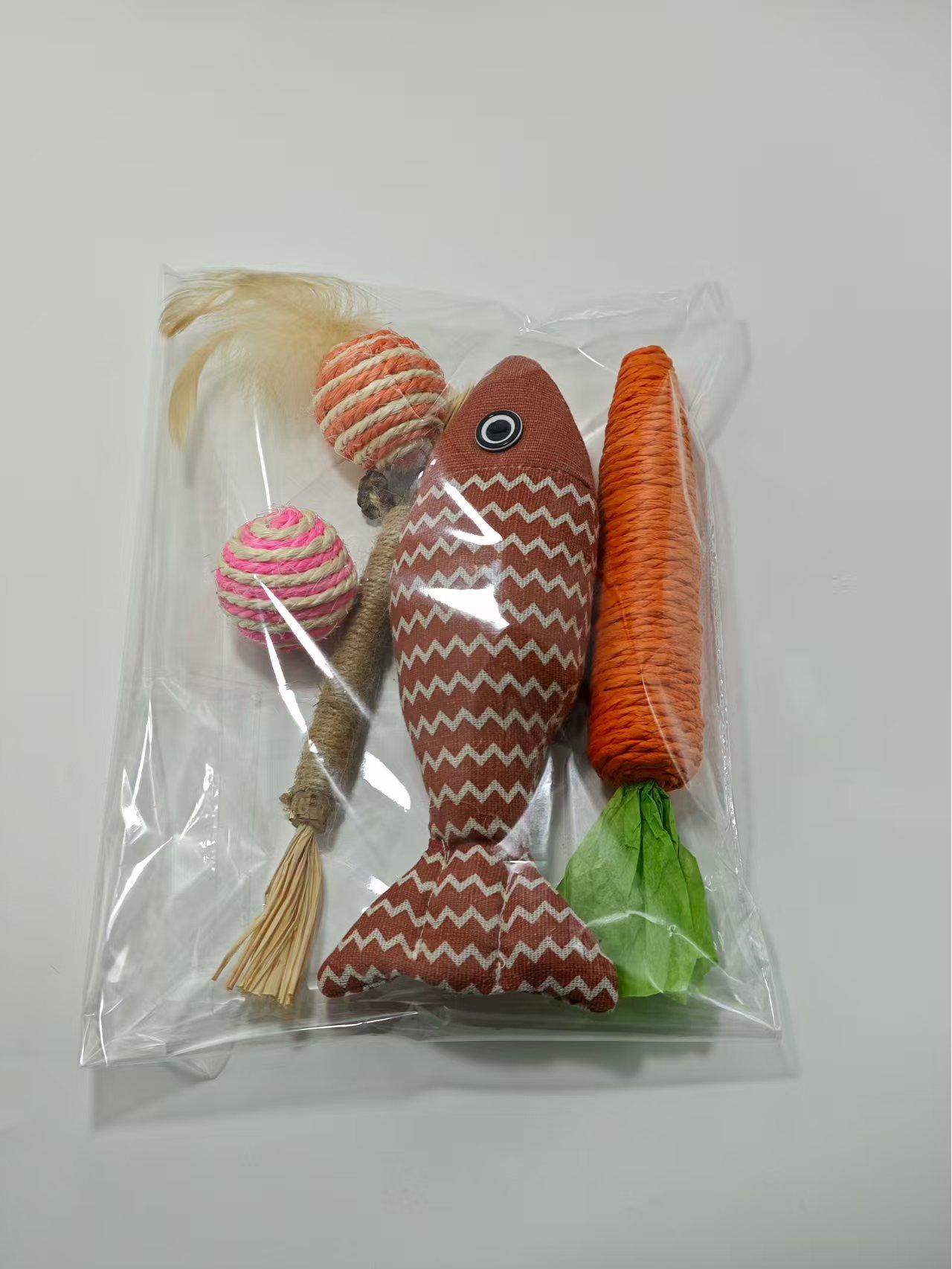 

Игрушка-дразнилка для котят из сизалевой веревки в форме морковки Includes Bell