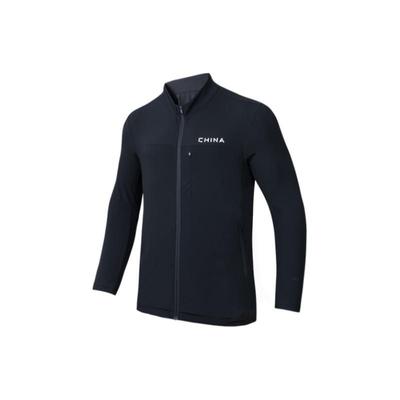 Trainingsserie Buchstaben Reißverschluss Stehkragen Sportjacke Herrenjacken Basic-Schwarz 152427703-3